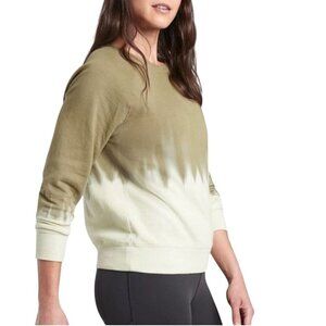 Athleta Sundown Dip Dye Sweatshirt Shadow Olive Spring 2021 Size XL
